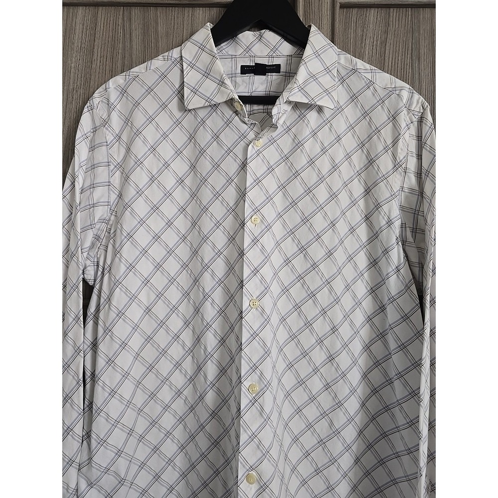 Banana Republic Men's Fitted Dress Shirt Size XL Diamond Pattern